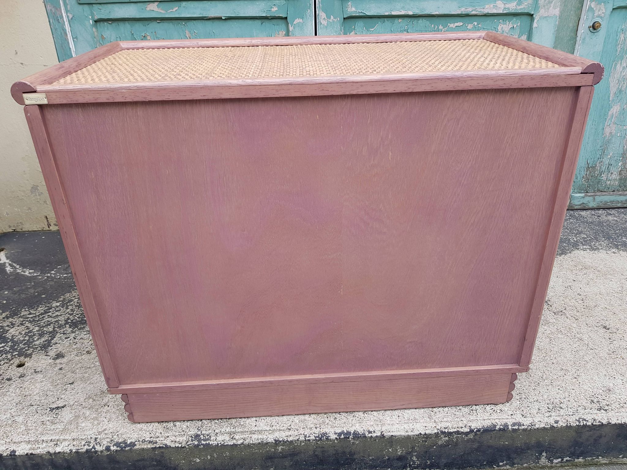 Chest of drawers Maugrion Rattan prestige 1980s