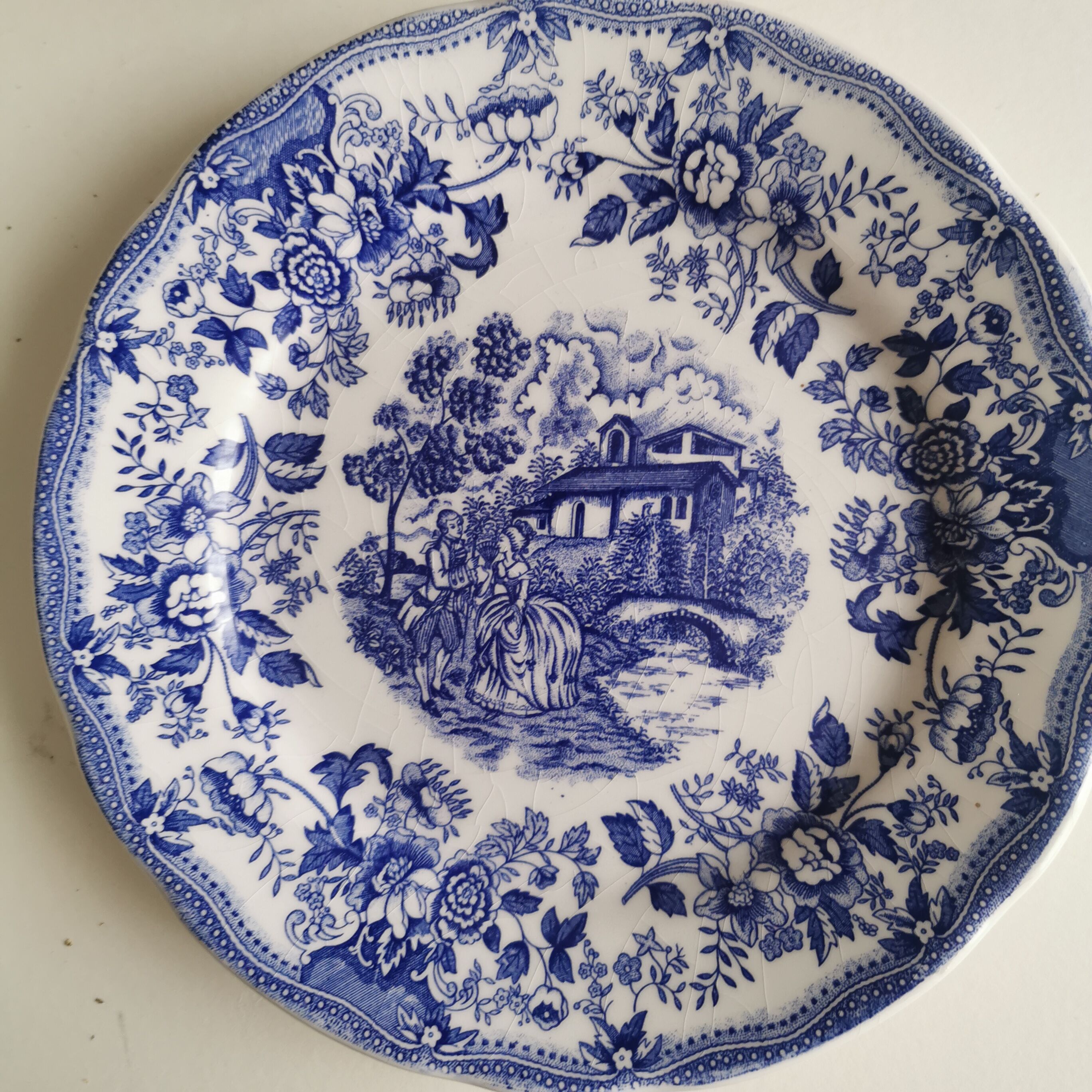 Antique Ironstone Tableware ceramic dessert plate. Patented design