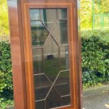 Victorian corner cabinet in solid wood and marquetry