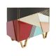Mid Modern Italian Colored Glass Sideboards with Solid Wood Structure and Brass