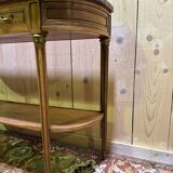 Louis XVI style console in marble and cherry wood.