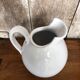 Old Nicola FASANO White Enameled Terracotta Pitcher Italy Vintage #A763