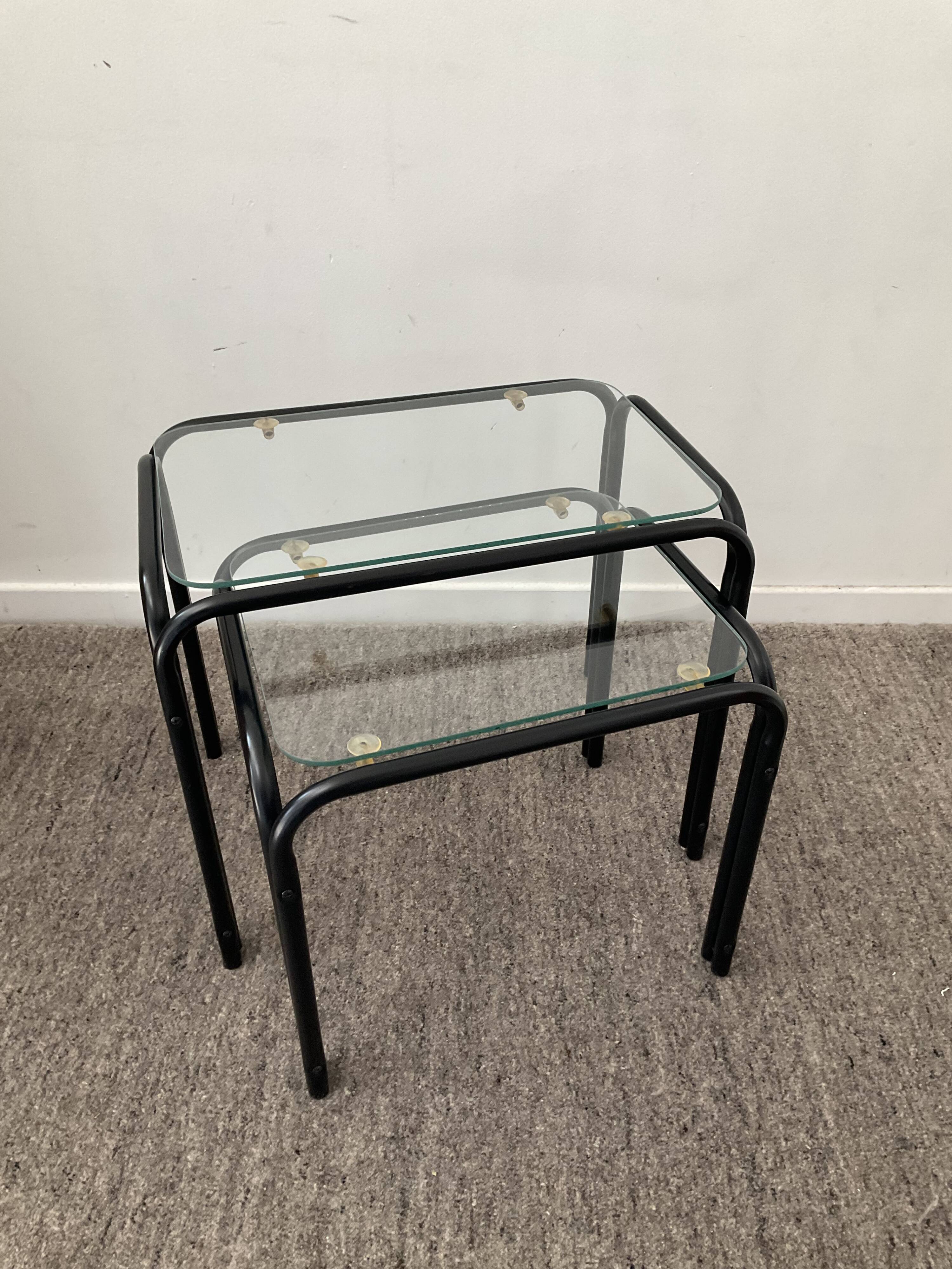 Pair of 2 vintage pull-out tables from the 70s-80s