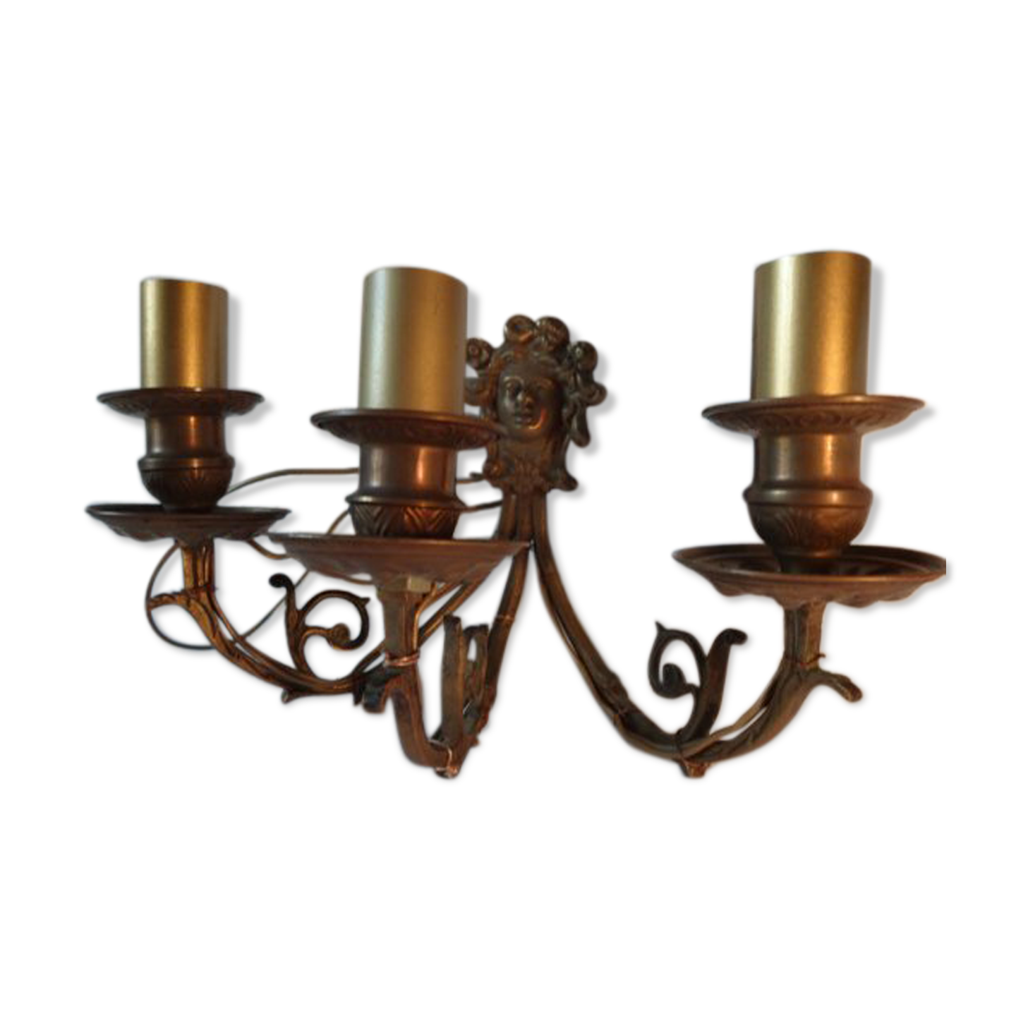 Wall mounted brass Golden 3 lights