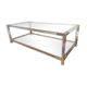 80s Lucite, Glass and Metal Coffee Table