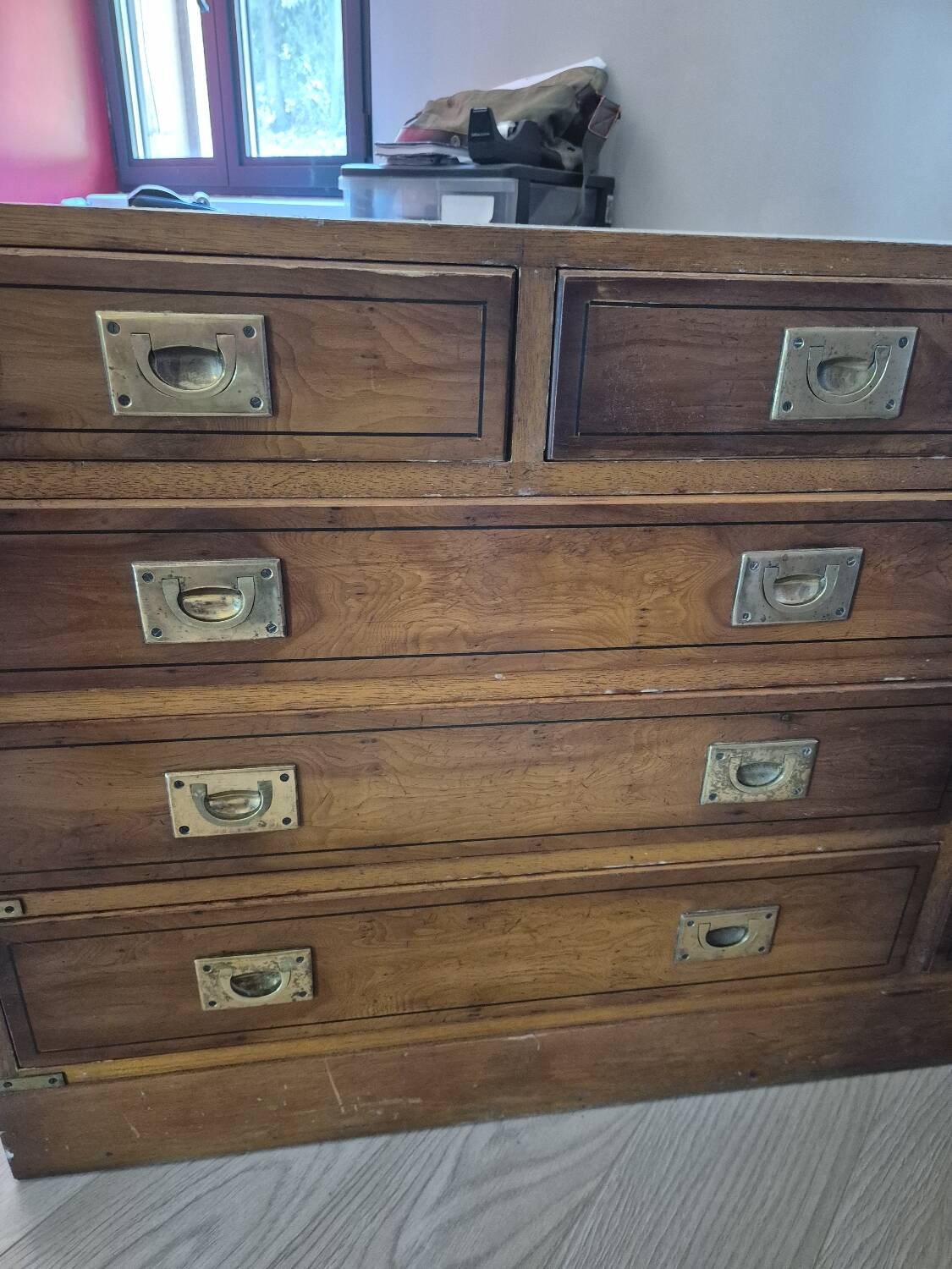 English marine chest of drawers