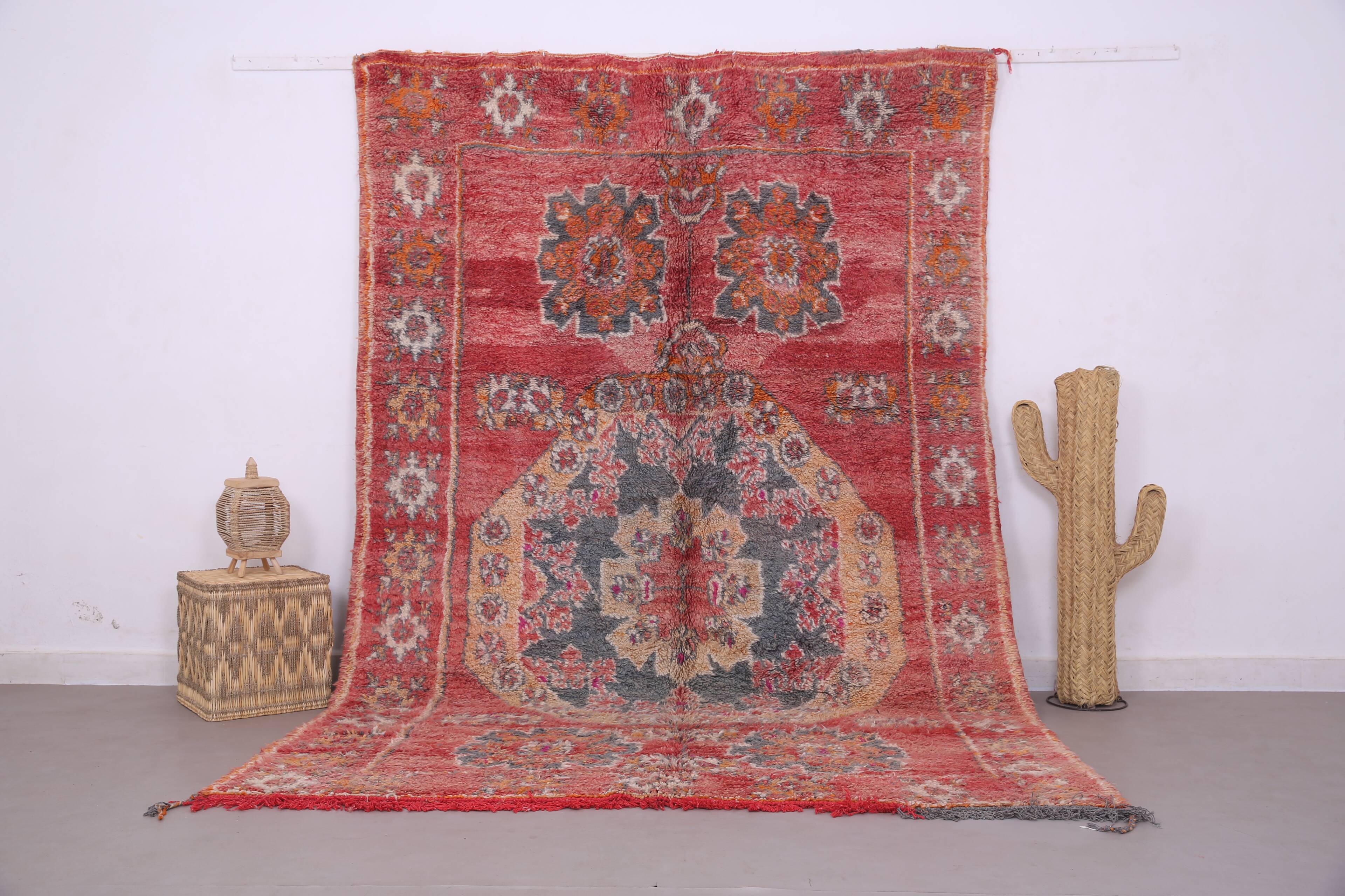 Vintage Moroccan Rug 200 x 306 cm, Berber Wool Rug, Handmade Bohemian Rug