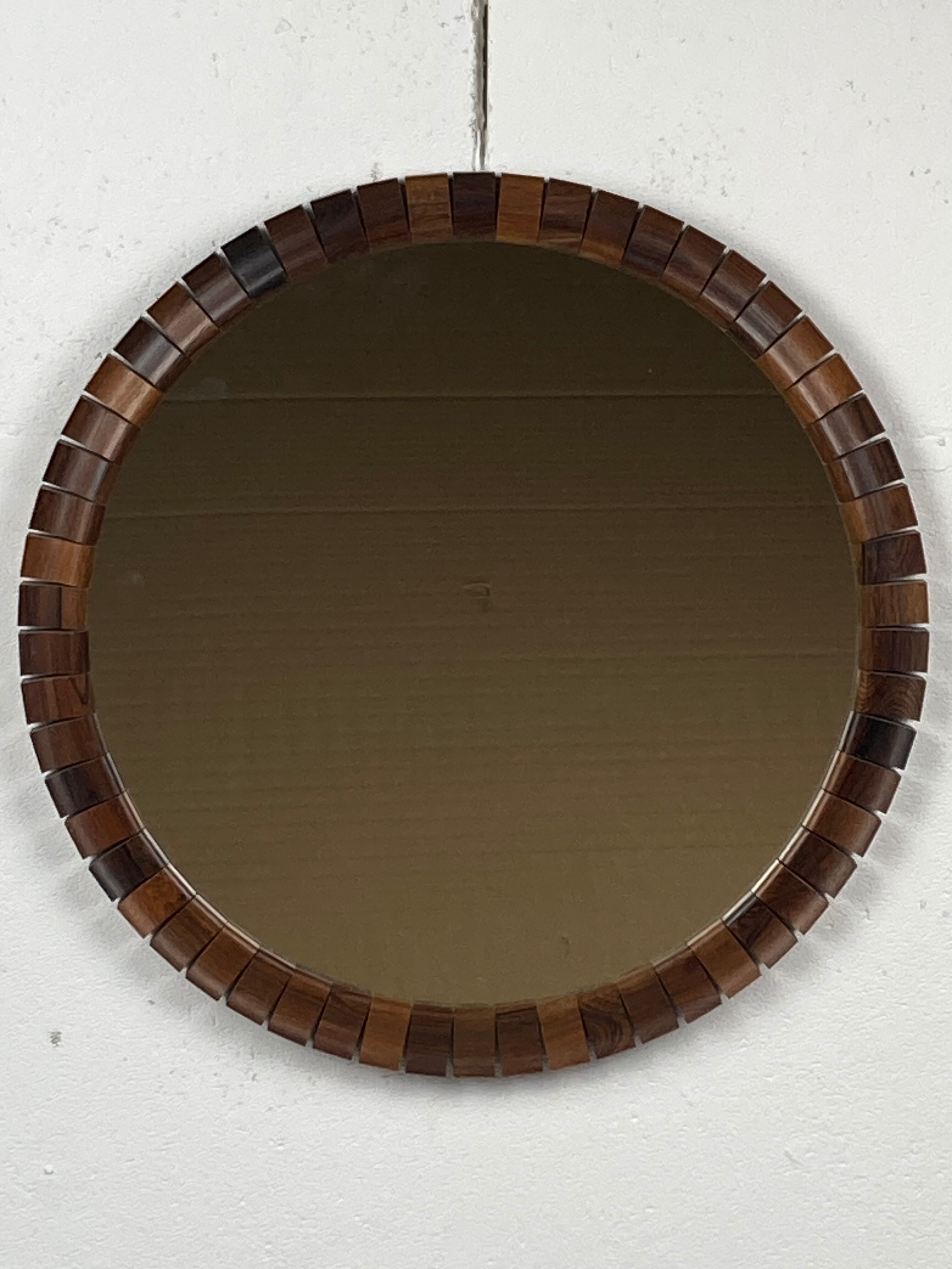 Mid-Century Danish Teak & Rosewood Mirror, 1960s