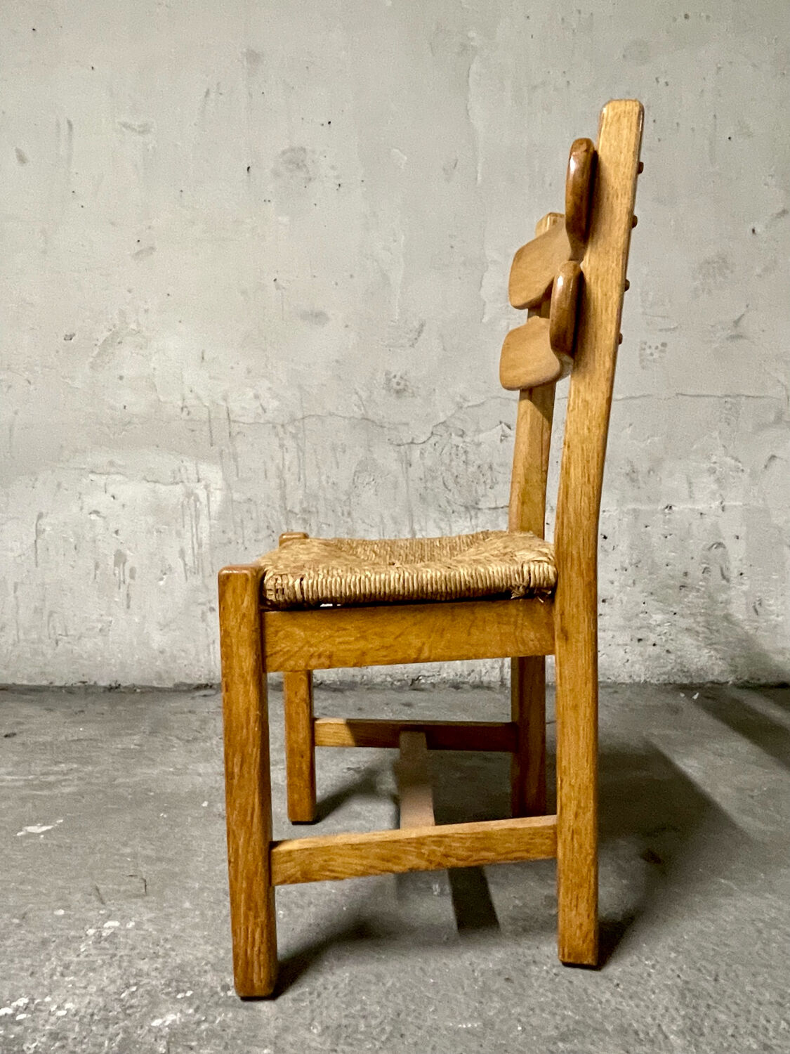 6 brutalist dining chairs