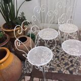 2 armchairs & 2 chairs, wrought iron1950