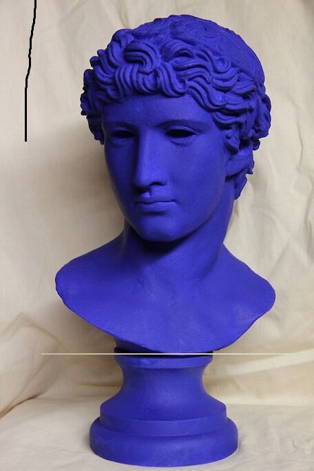 bust Apollo Greek Roman blue design