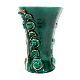 Green and gold vase