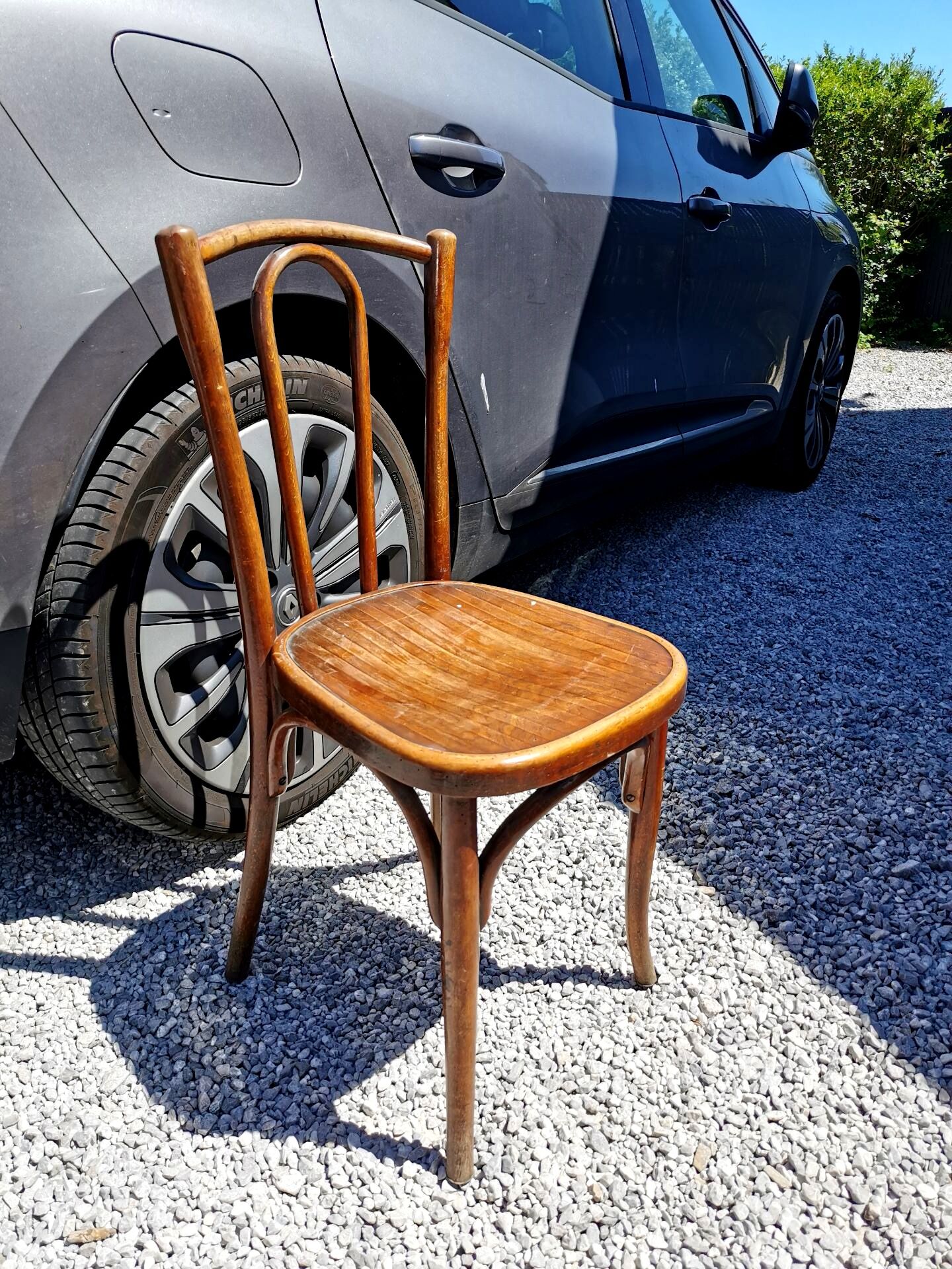 Series of 10 mismatched bistro chairs