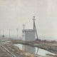Georges lattès (1907-1989), gennevilliers station, watercolor and gouache
