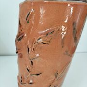 Stoneware vase signed LM, organic style, 70s/90s
