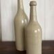 Pair of old glazed stoneware bottles