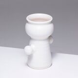 Matt white earthenware vase, 1970s