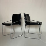 Ensemble de 6 chaises en cuir circa 1970