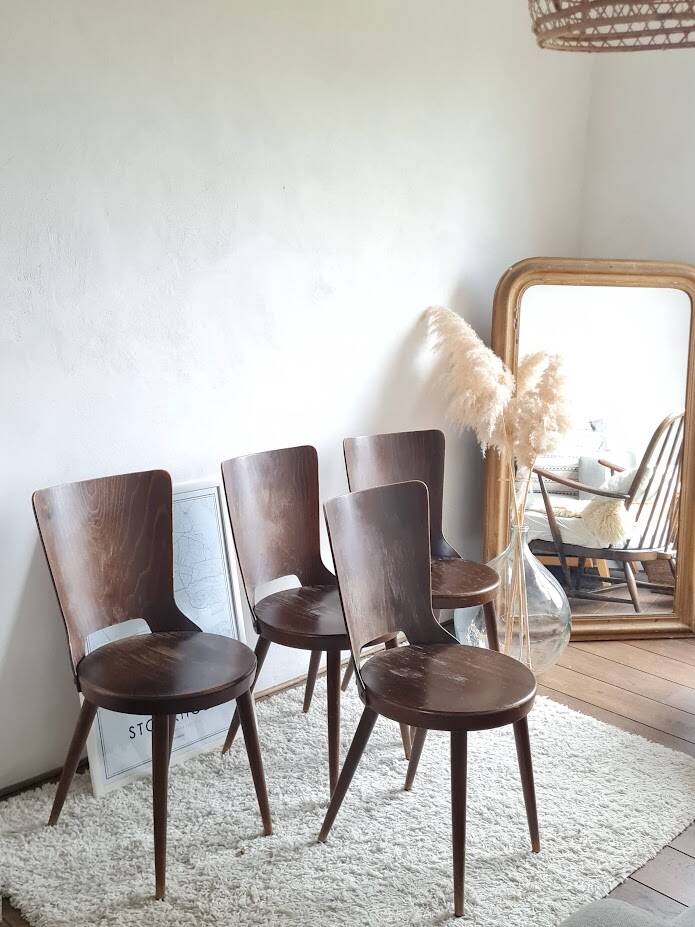 Set of 4 Scandinavian chairs from the 1960s.