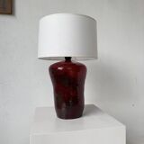 Red ceramic table lamp from the 70s