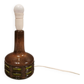 Ceramic/stoneware table lamp, Danish from the 1970s-1980s, earth and green colors