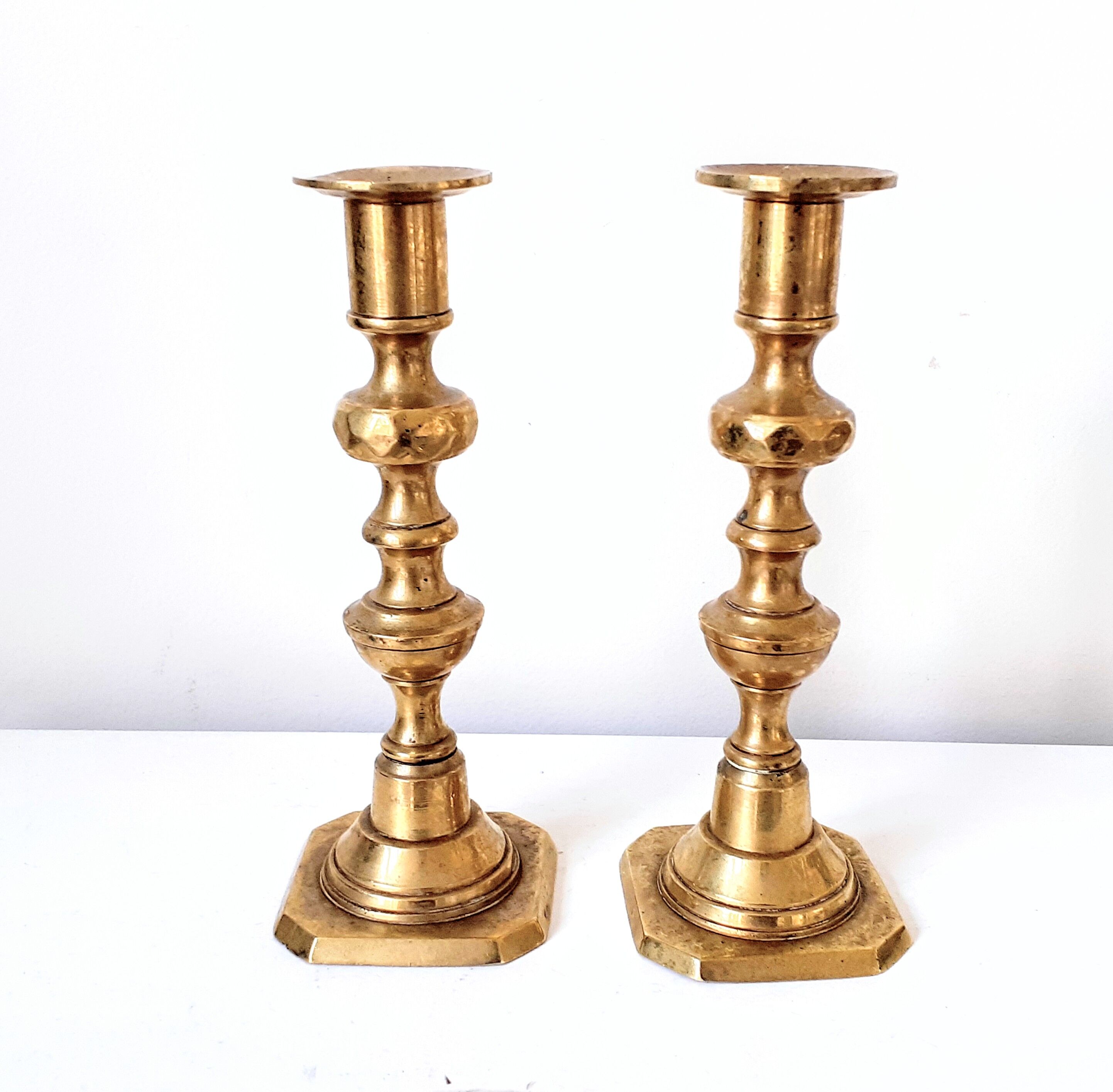 Pair of brass candlesticks