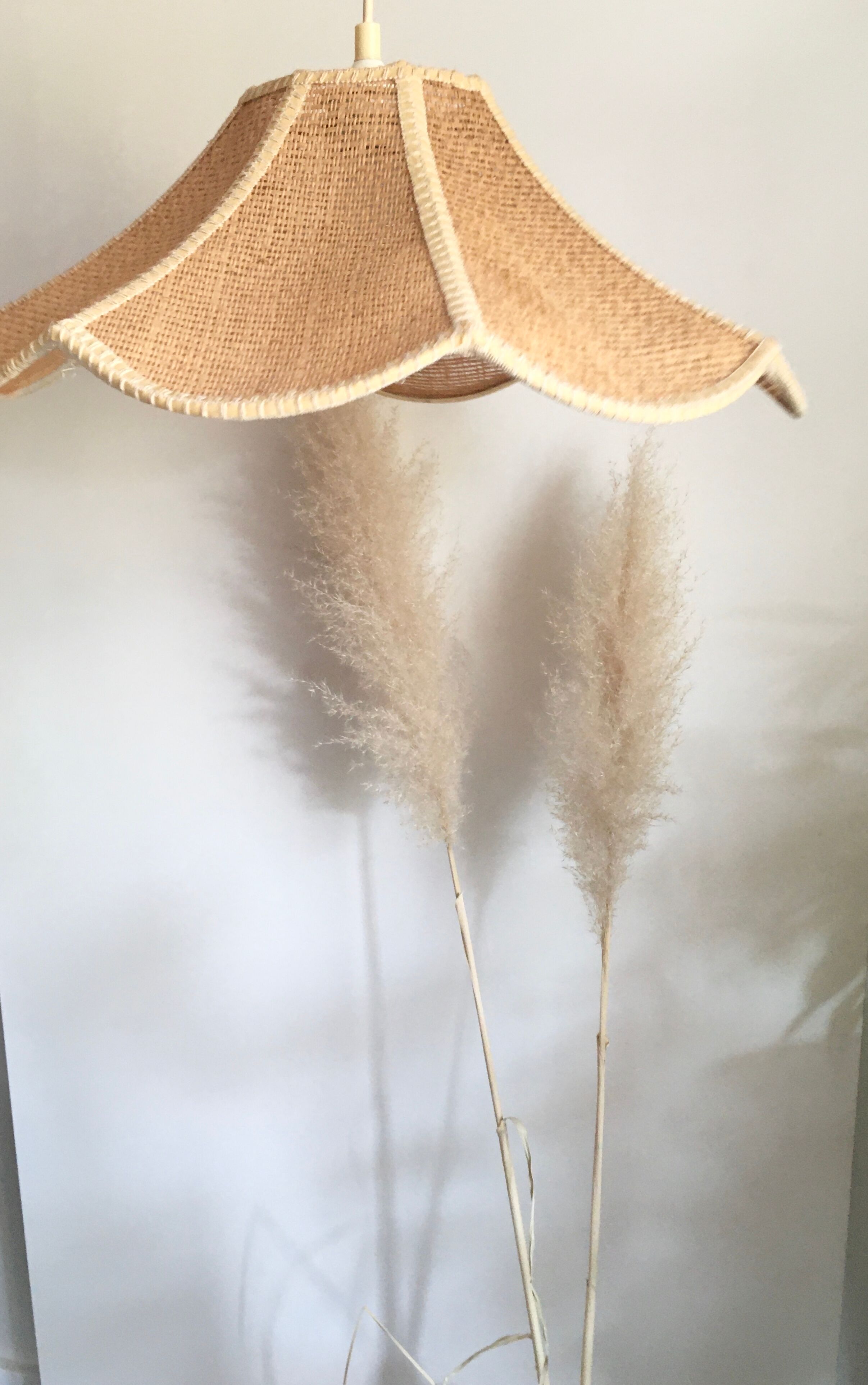 Vintage rattan flower suspension