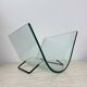 Porte-revues post-moderne en verre courbé Fiam Italy, années 1980