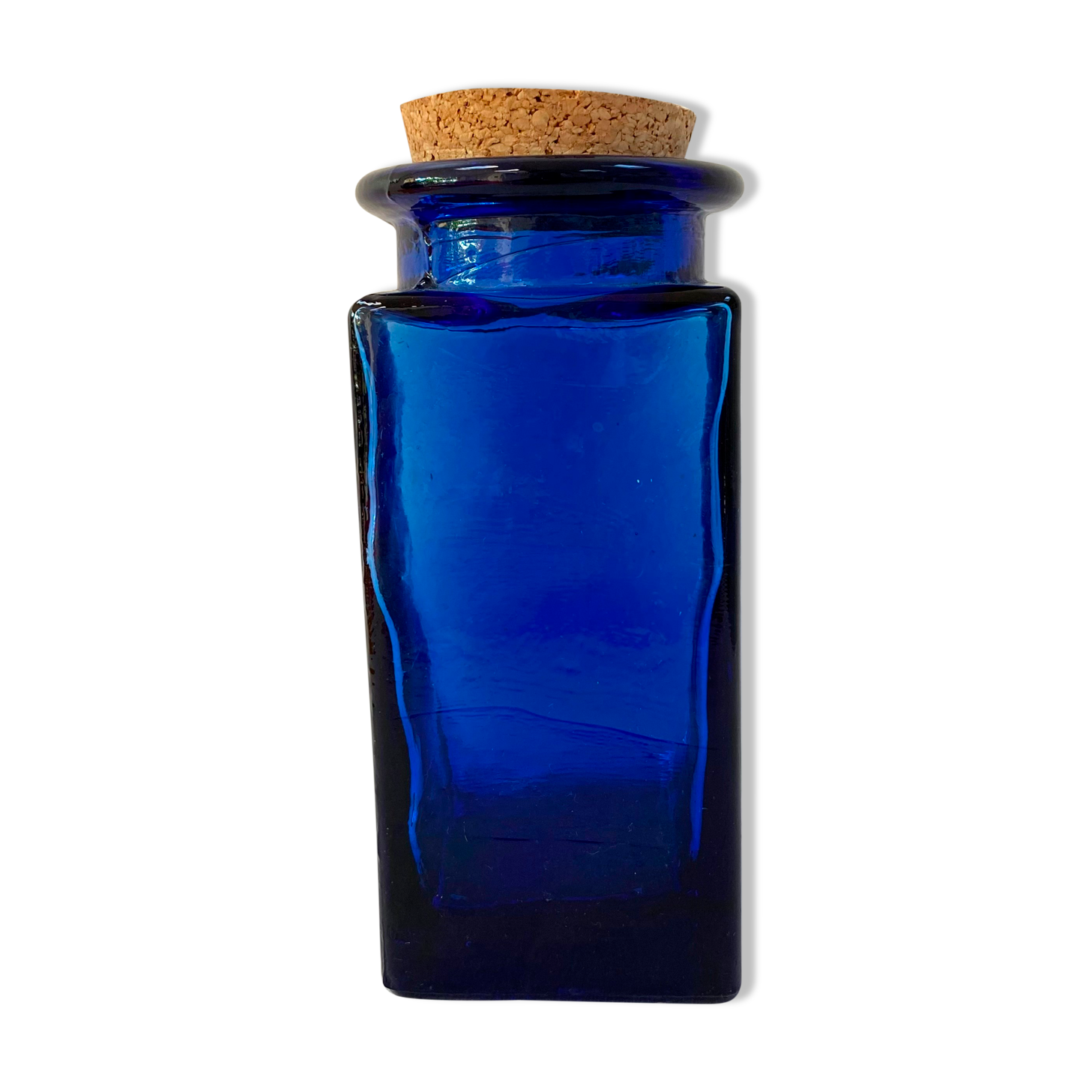 Cobalt blue glass jar