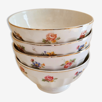 Set de 4 bols à fleurs en porcelaine