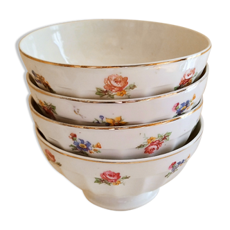 Set de 4 bols à fleurs en porcelaine