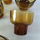 Vintage amber pressed glass glasses
