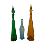 Set of 3 Italian decanters from Empoli