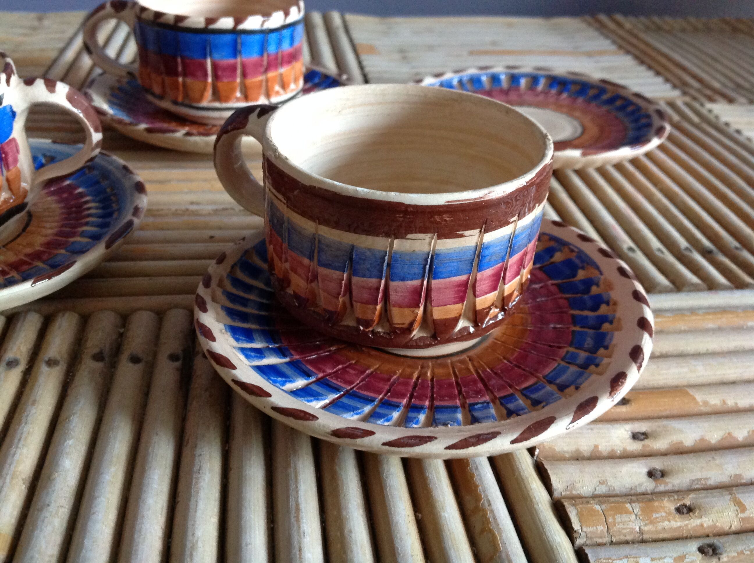 5 cups coffee cups in ceramics