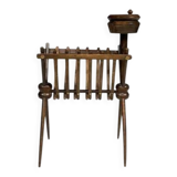 French vintage beech magazine rack, 1960s