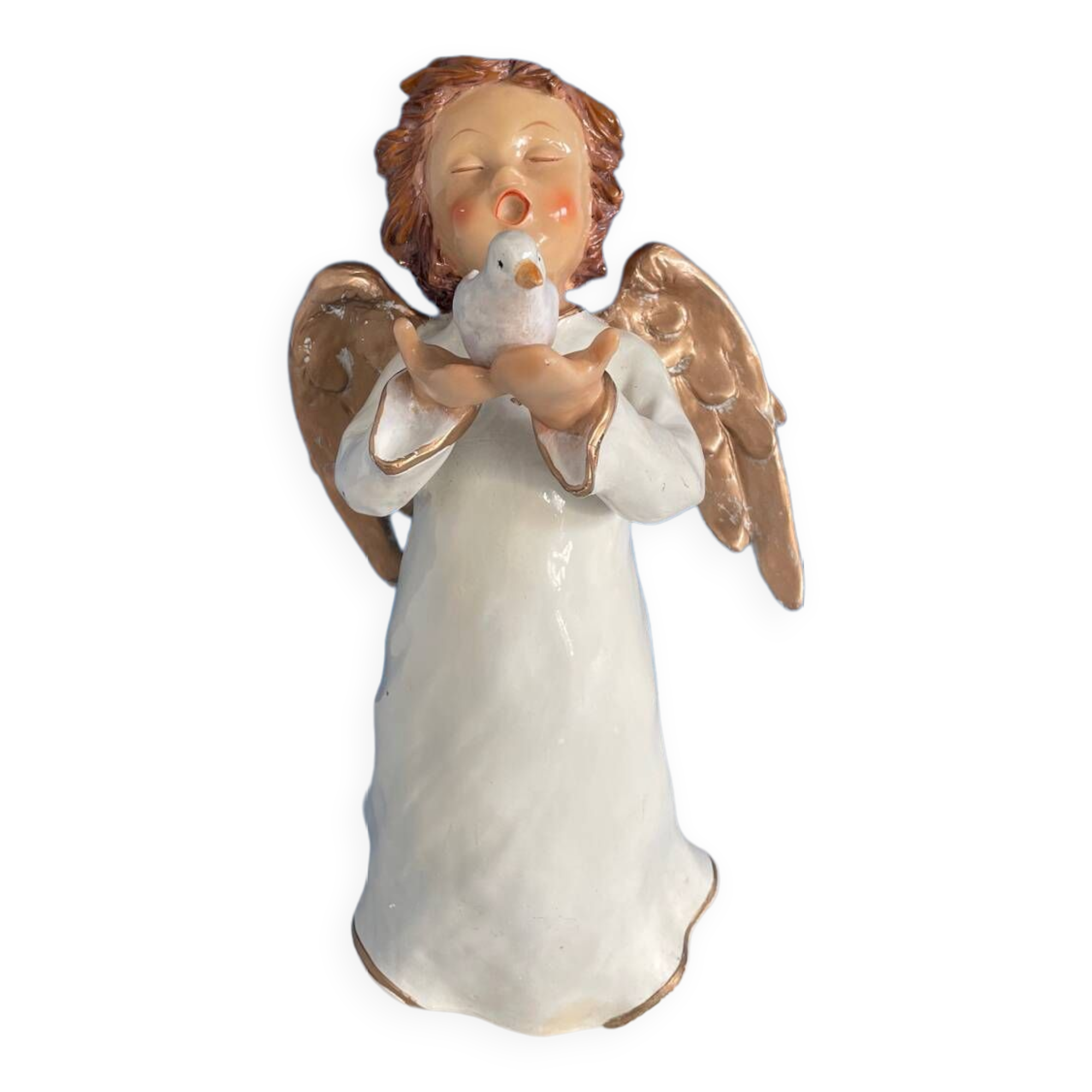 Ange decoratif avec oiseau