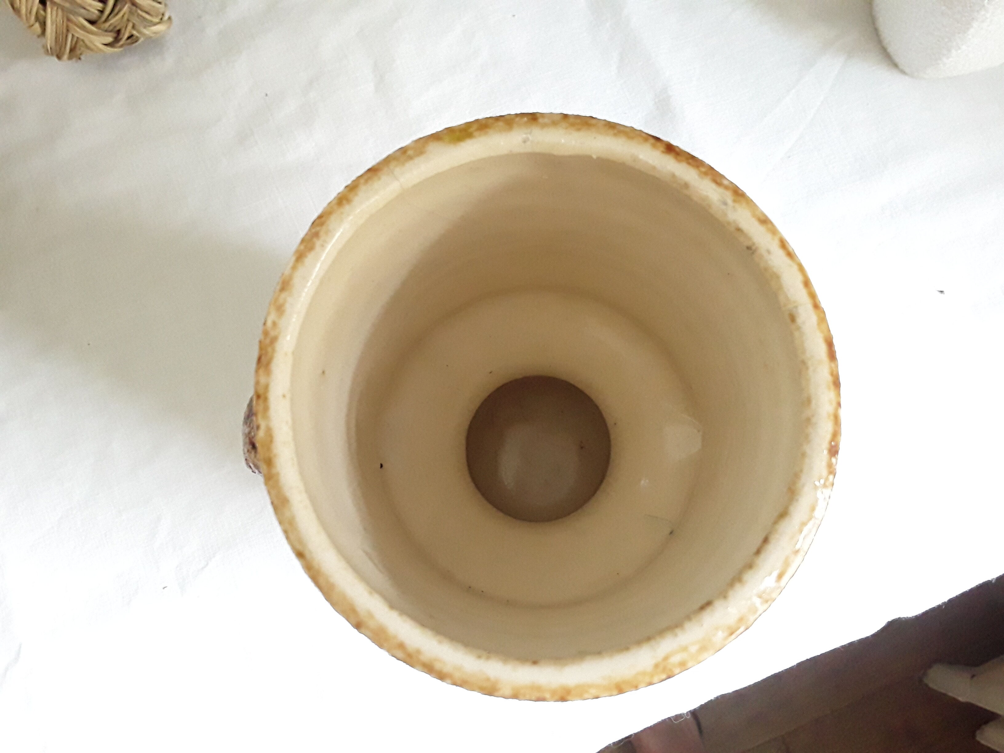 Vase vintage en grès forme libre 1970