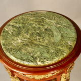 Empire style pedestal table with green marble
