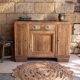 Art Deco sideboard in walnut • Black marble • Sculpted decorations