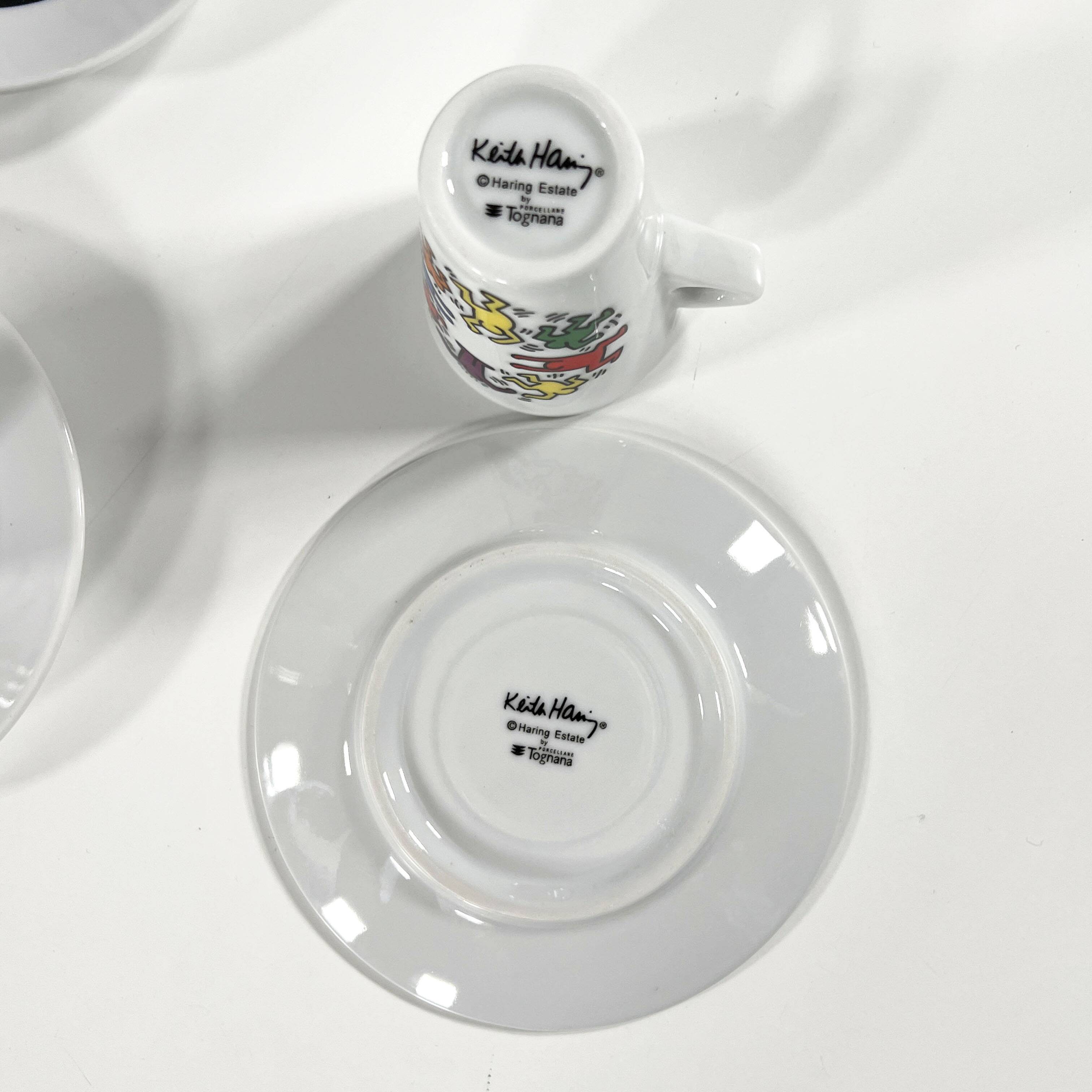 Set of 6 Espresso Cups by Keith Haring for Tognana, 1990