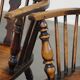 Set of 2 antique English highback Windsor dining chairs