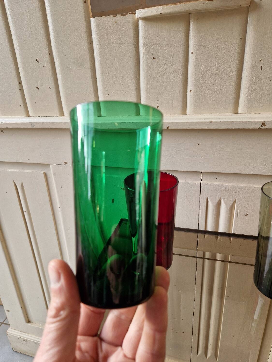 Set of 4 Large Coloured Glasses from the 1960s