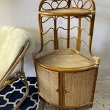 Two Vintage rattan corner notches/shelves