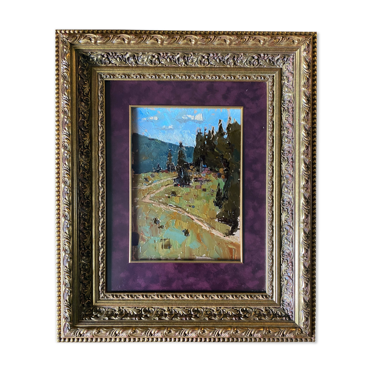 HSP table "the wooded meadow" Ukrainian school XX signed + frame