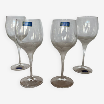 Lot de 4 verres à pied en cristal de Sèvres  Primavera vintage