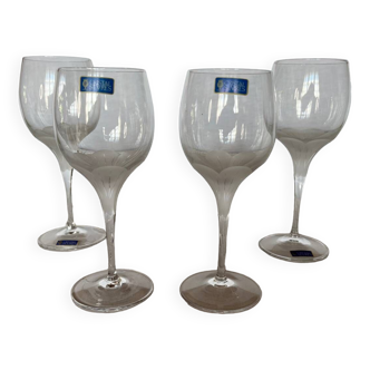 Lot de 4 verres à pied en cristal de Sèvres  Primavera vintage