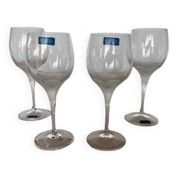 Lot de 4 verres à pied en cristal de Sèvres  Primavera vintage
