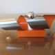 Space age wall lamp chrome metal and orange 70s