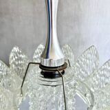 Ice Glass Lamp, Mid-Century Acrylic Pendant Light, Kalmar Era Ceiling Lamp