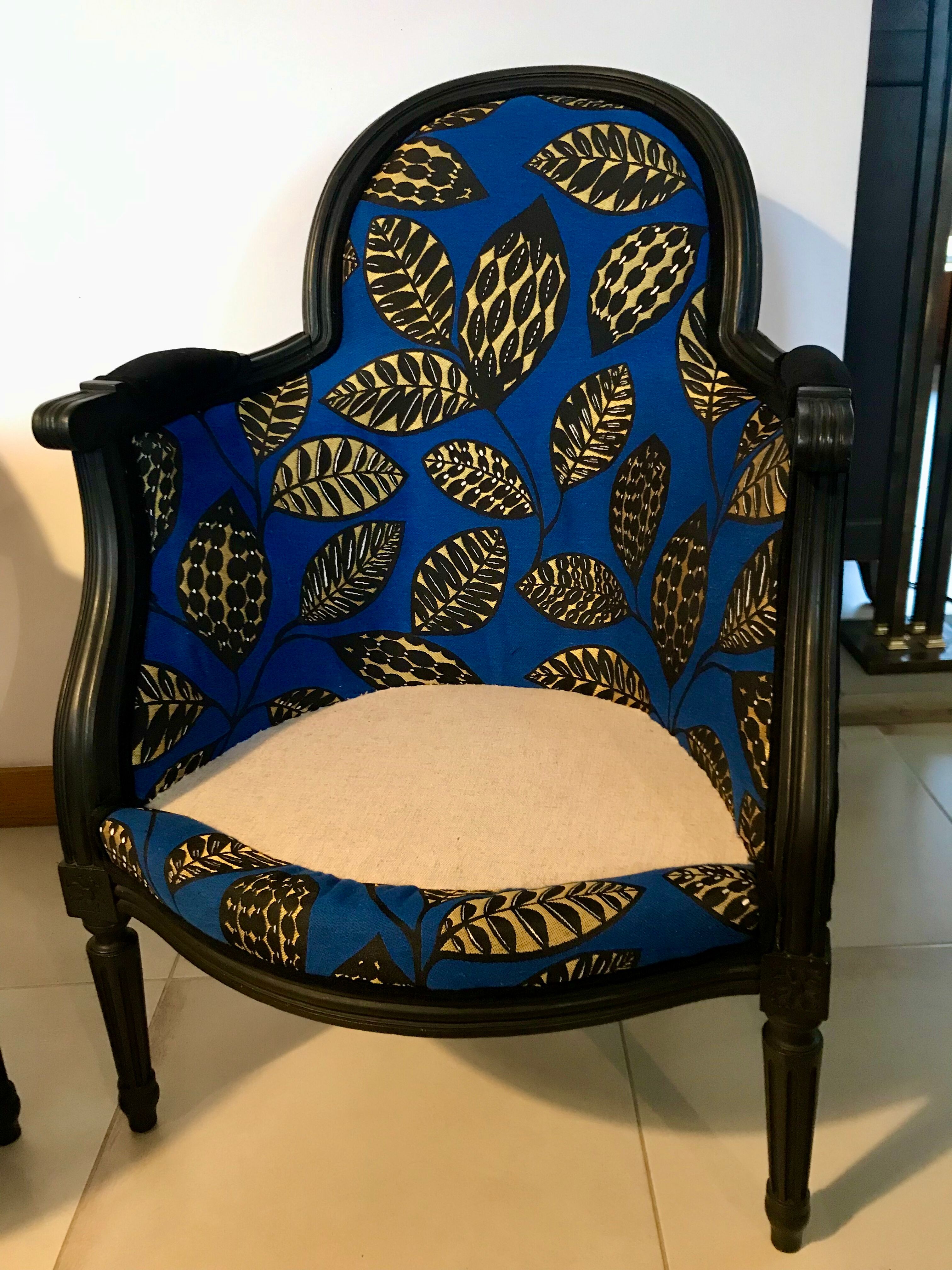 2 fully restored antique bergère armchairs